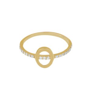 Anillo de oro en forma de círculo con zirconias - Image 2