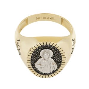 Anillo de oro para hombre con dije de San Judas - Image 2