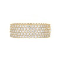 Churumbela de oro múltiples hileras de circonias cúbicas o diamantes.