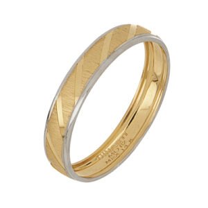 Argolla diamantada de oro con biselado diagonal - Image 2