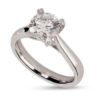 Anillo oro blanco de 14k y diamante de laboratorio solitario