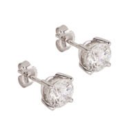 Aretes de oro blanco 14k con diamante de laboratorio