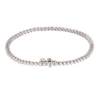 Pulsera Tennis Oro Blanco 14k con Diamantes de Laboratorio - Diseño Delicado