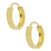 Aretes huggies facetadas oro 10K