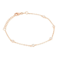 Pulsera de plata para mujer - Pulsera de plata rosa