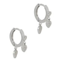 Aretes Plata _ Aretes con dije de corazon