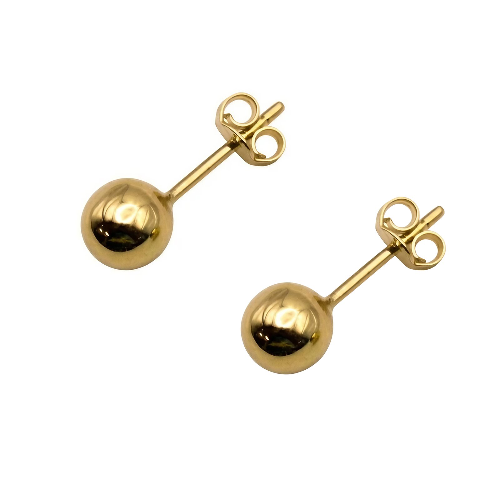 Aretes de bola de oro - vista tres cuartos