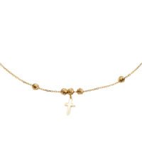 Pulsera de oro con cruz
