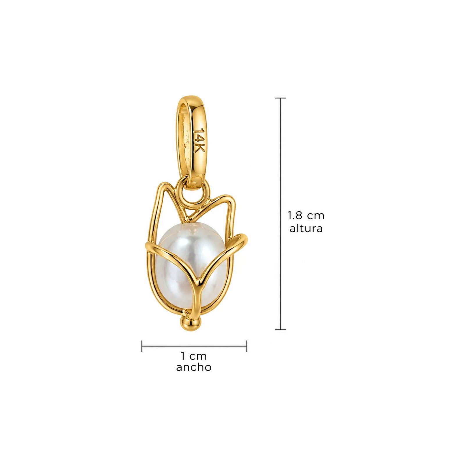 Dije de flor | Dije flor oro 14k - Imagen 3