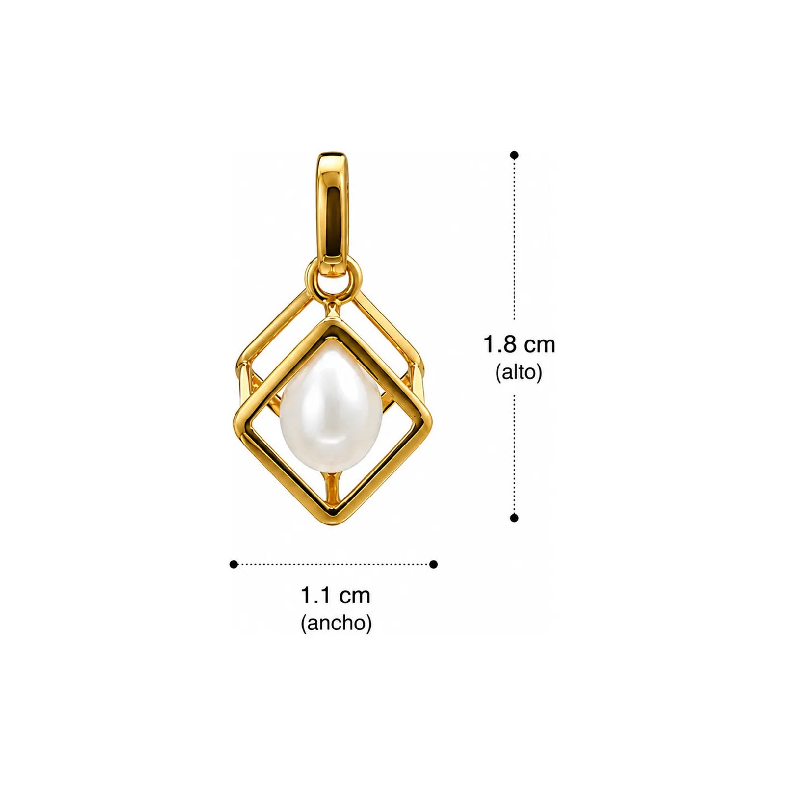 Dije geométrico de oro 14k - Imagen 4