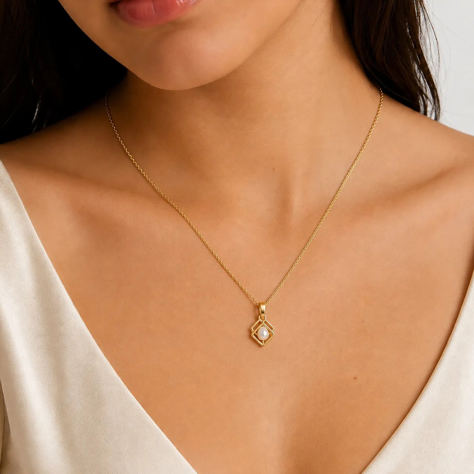 Dije geométrico de oro 14k - Imagen 5