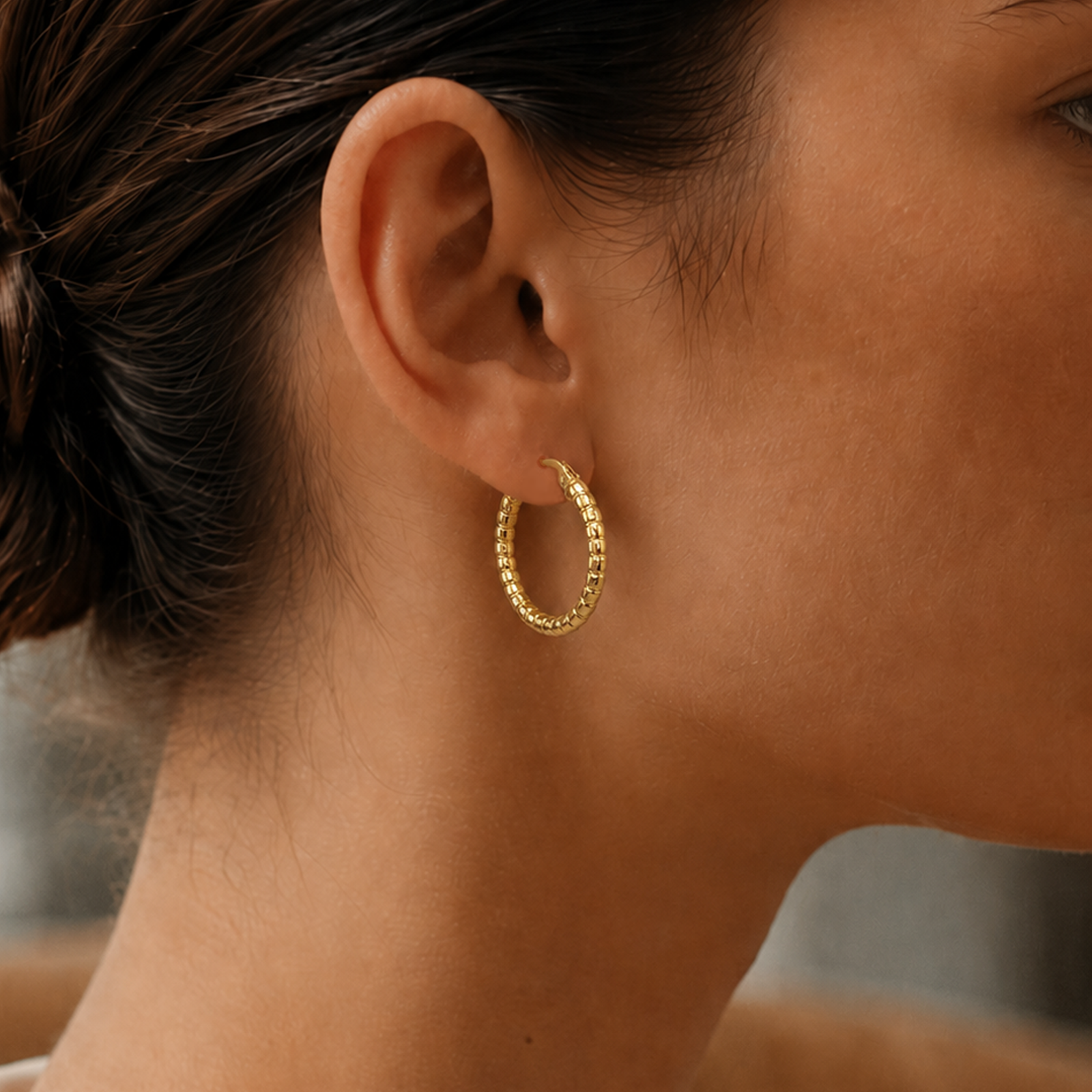 Hoops Aretes | hoops de oro - Imagen 4