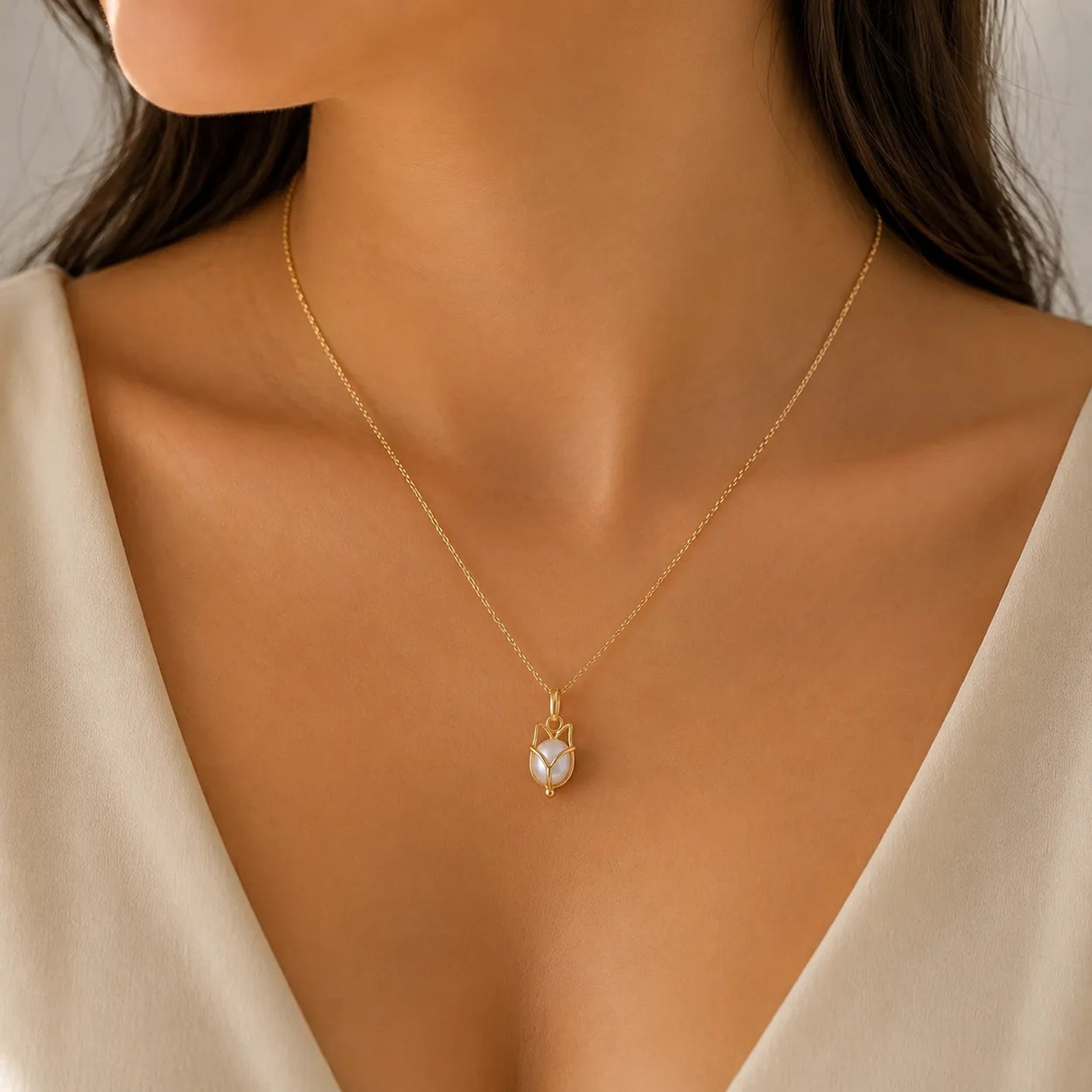 Dije de flor | Dije flor oro 14k - Imagen 2