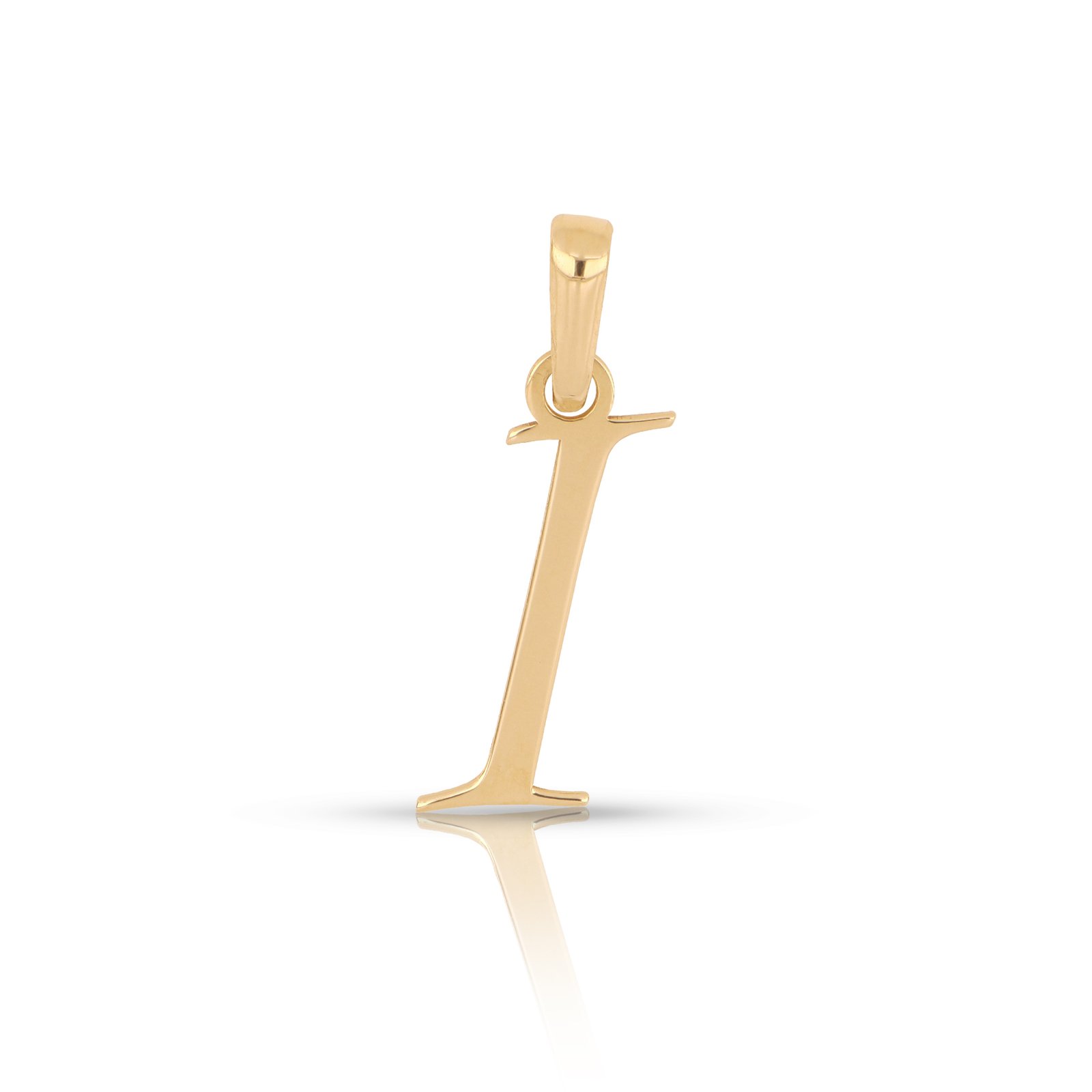 Dije letra I oro 14k | Colgante letra I oro