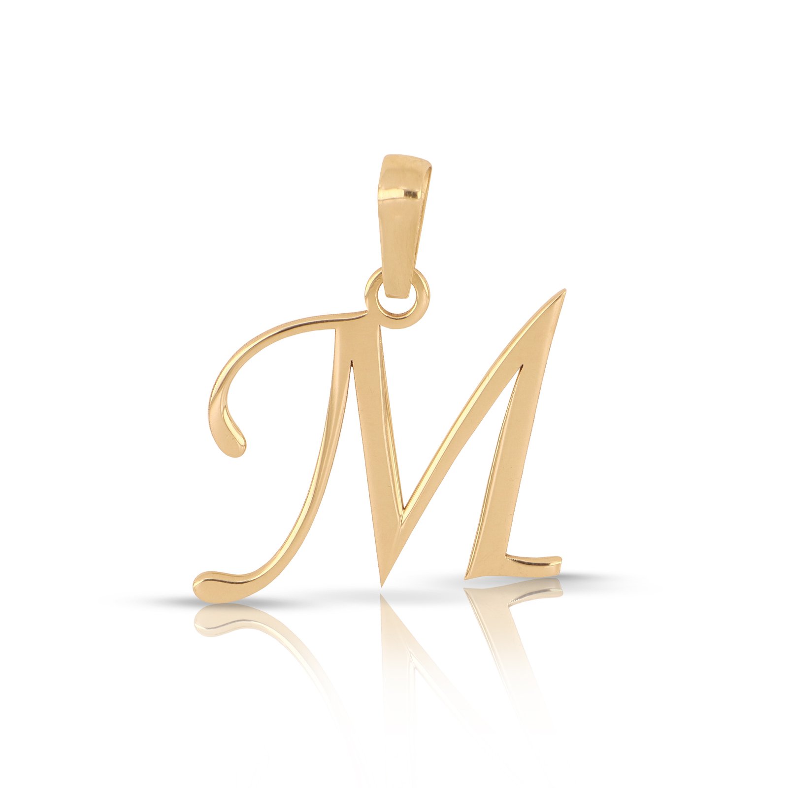 Dije letra M oro 14k | Letra M de oro colgante