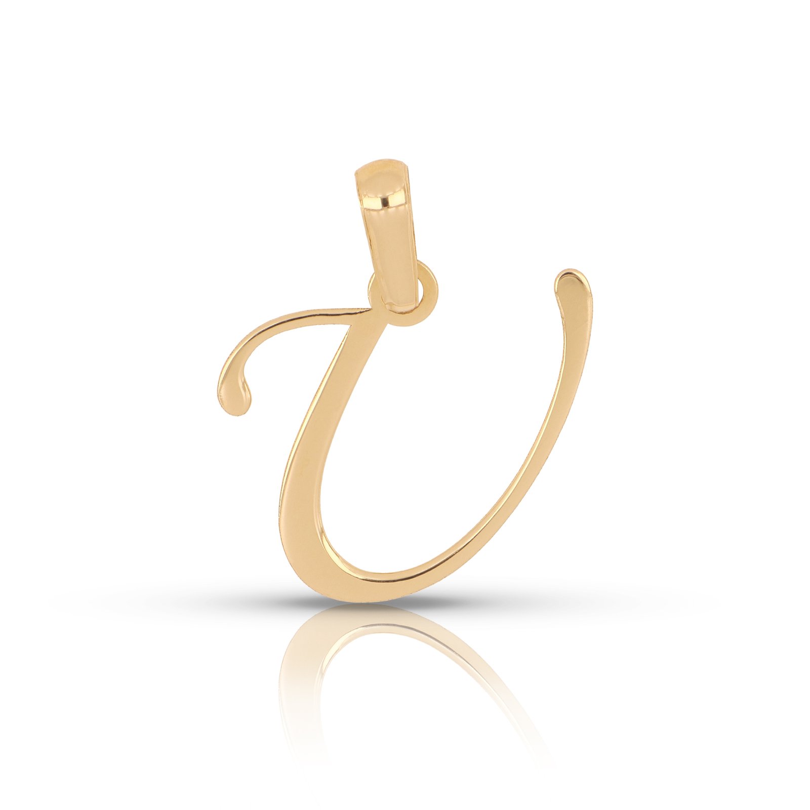 Dije letra U oro 14k | Inicial de oro U