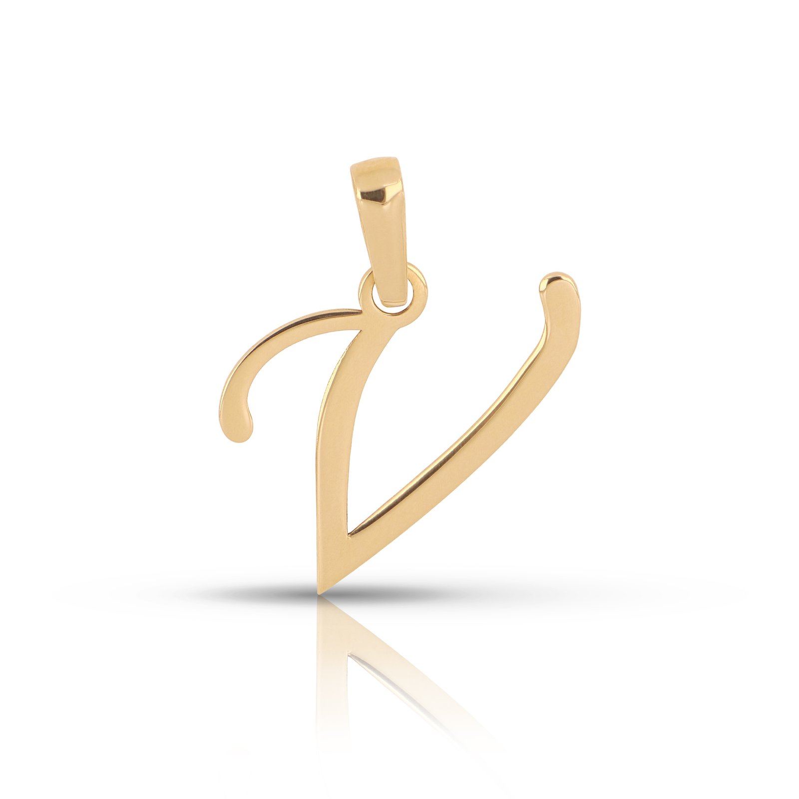 Dije letra V oro 14k | Dije letra V de oro