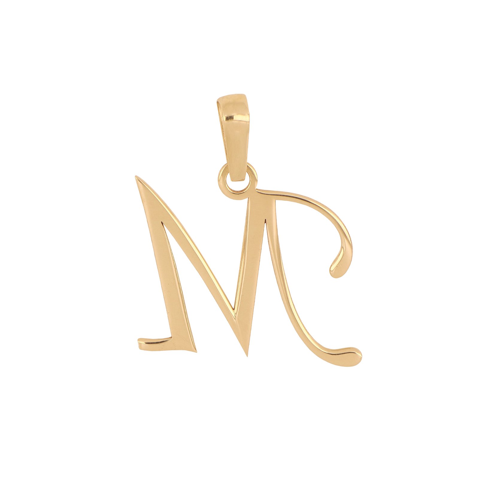 Dije letra M oro 14k | Letra M de oro colgante - Imagen 3